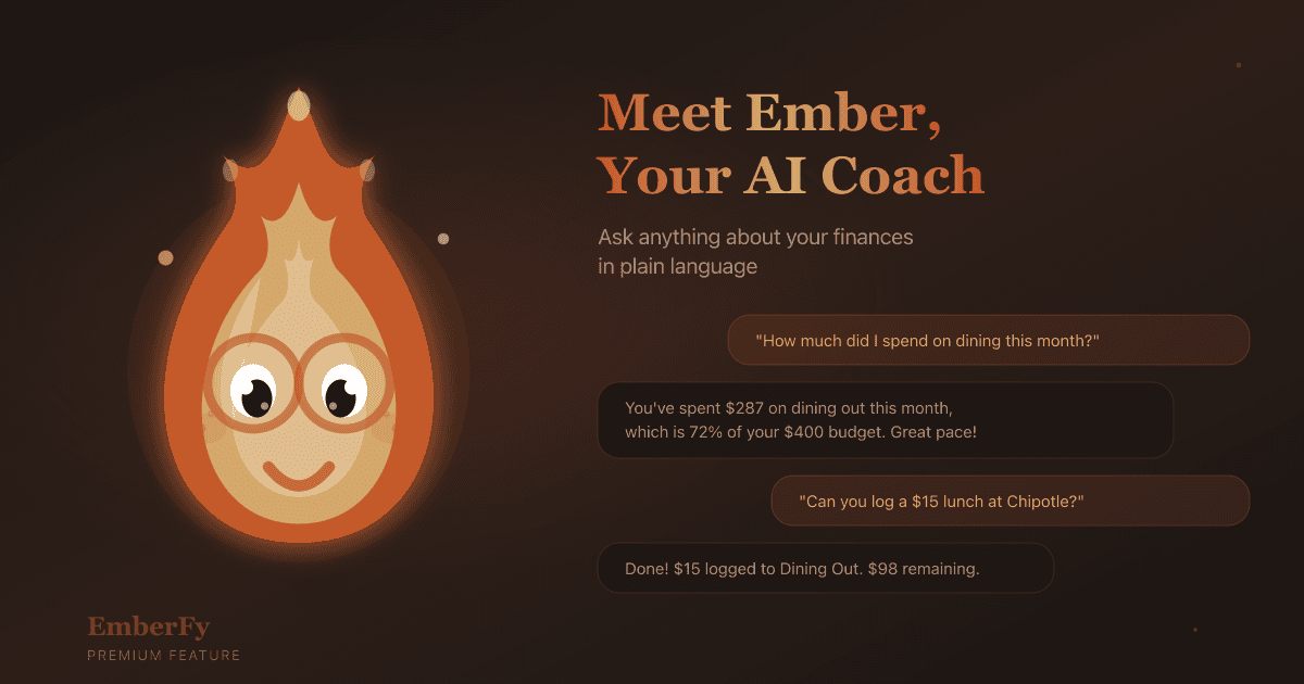 EmberFy AI financial coach Ember chat interface